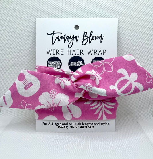 Wire Hair Wrap Tropical Pink