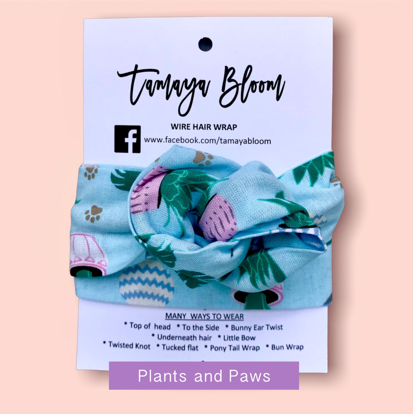 Wire Hair Wrap Plants and Paws