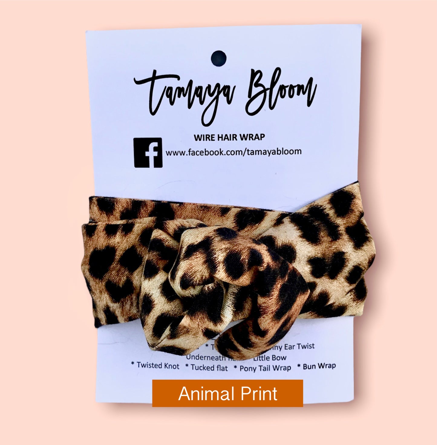 Wire Hair Wrap Animal Print