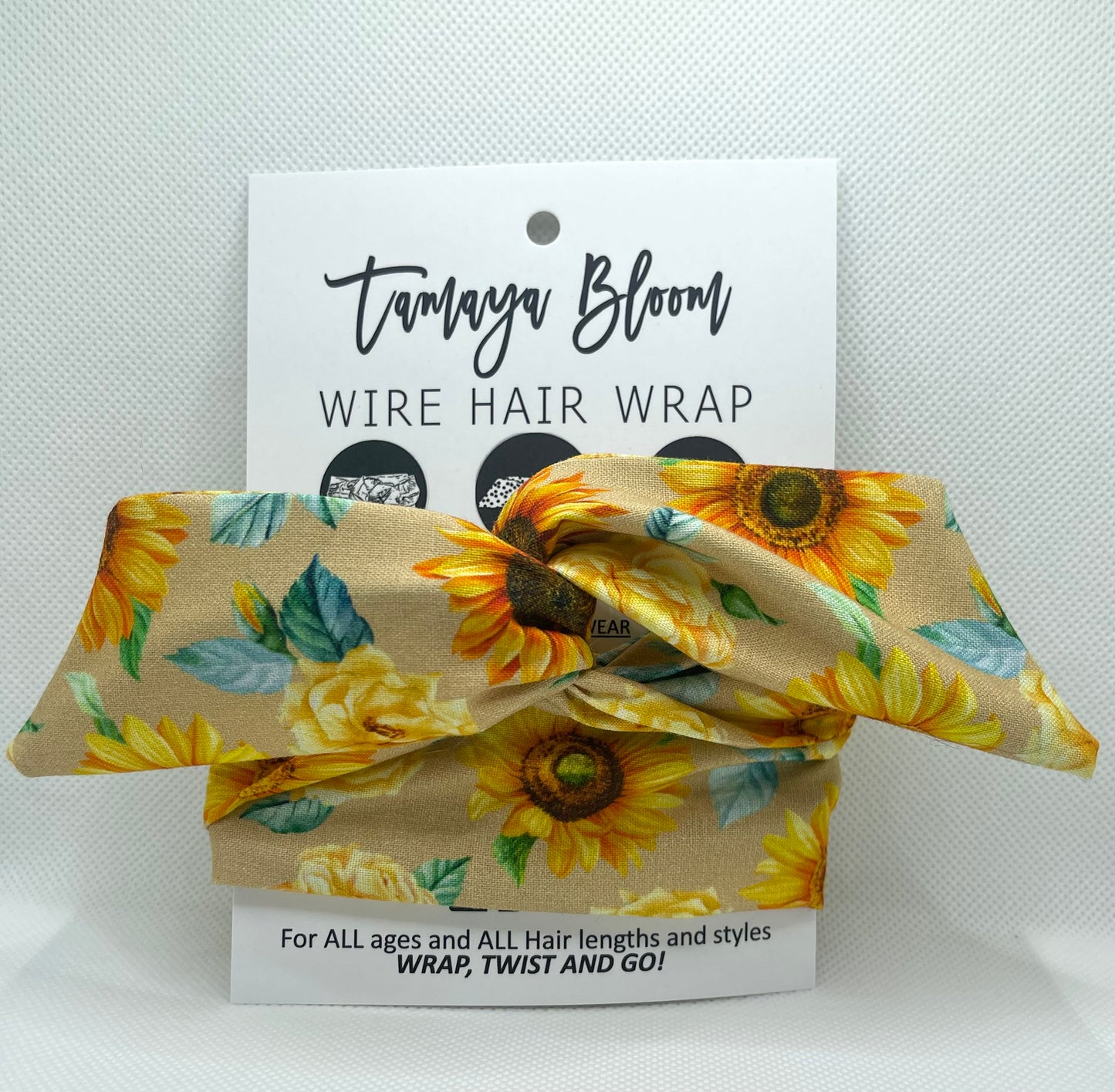 Wire Hair Wrap Sunflowers and Roses