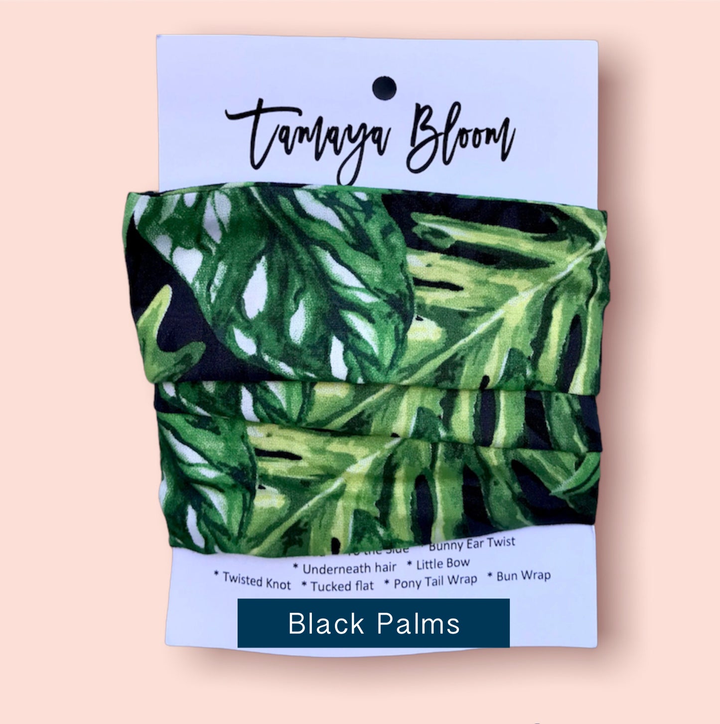 Wire Hair Wrap Black Palms