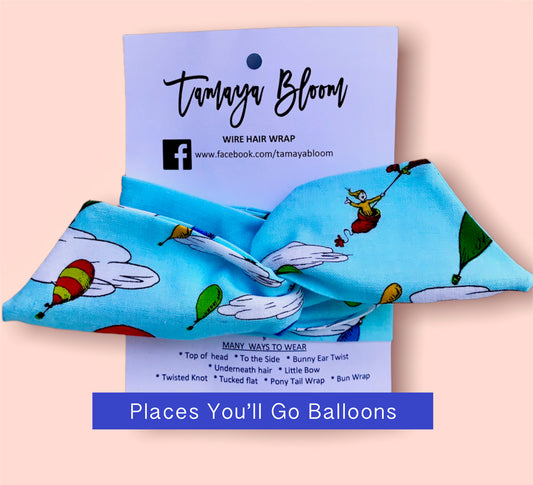 Wire Hair Wrap Places You’ll Go Balloons