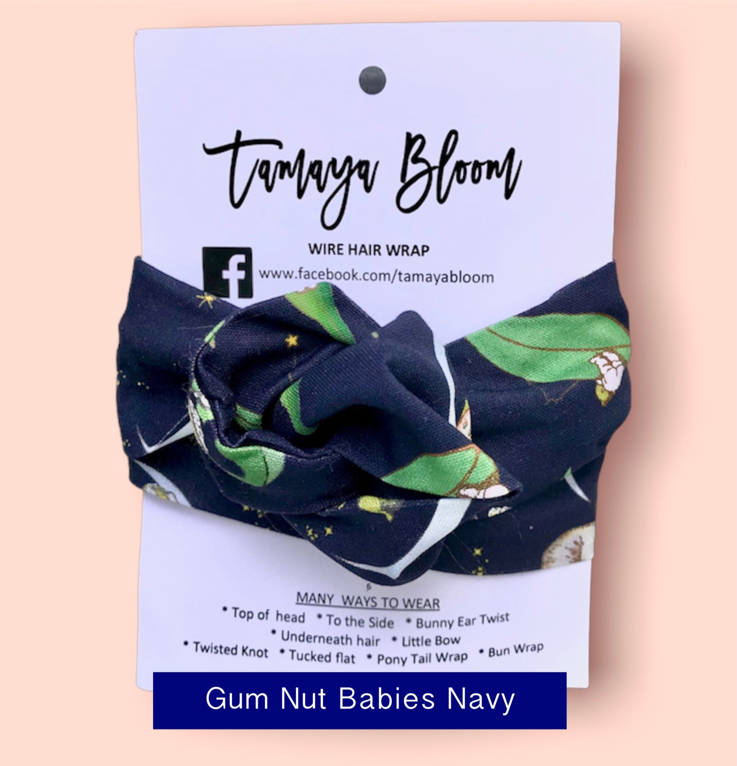 Wire Hair Wrap Gum Nut Babies Navy