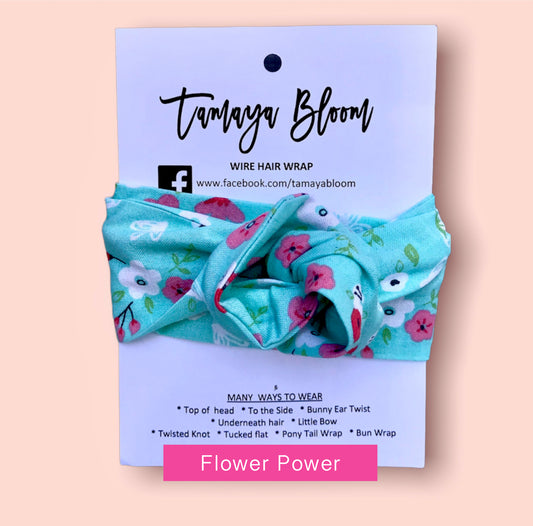 Wire Hair Wrap Flower Power