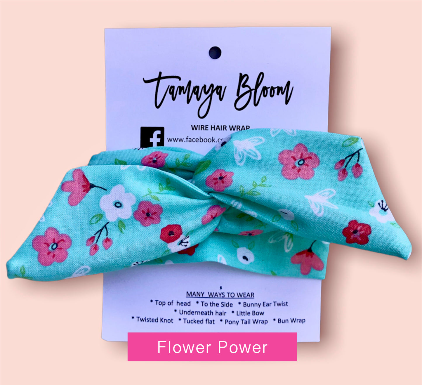 Wire Hair Wrap Flower Power