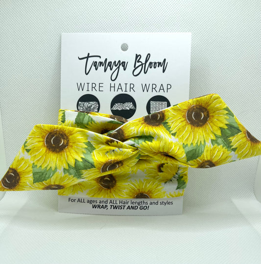 Wire Hair Wrap Sunflower #12