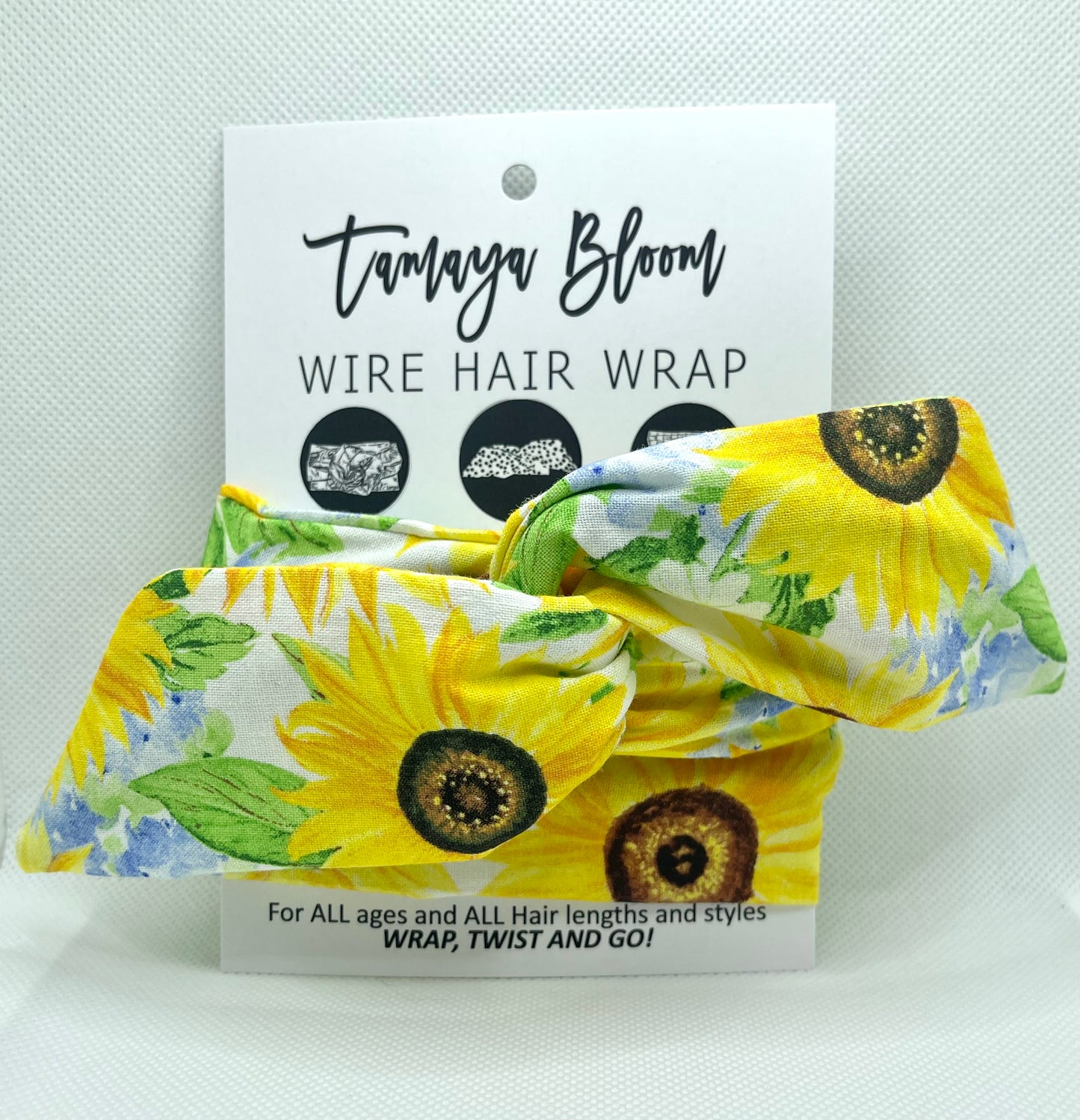 Wire Hair Wrap Sunflowers Bright