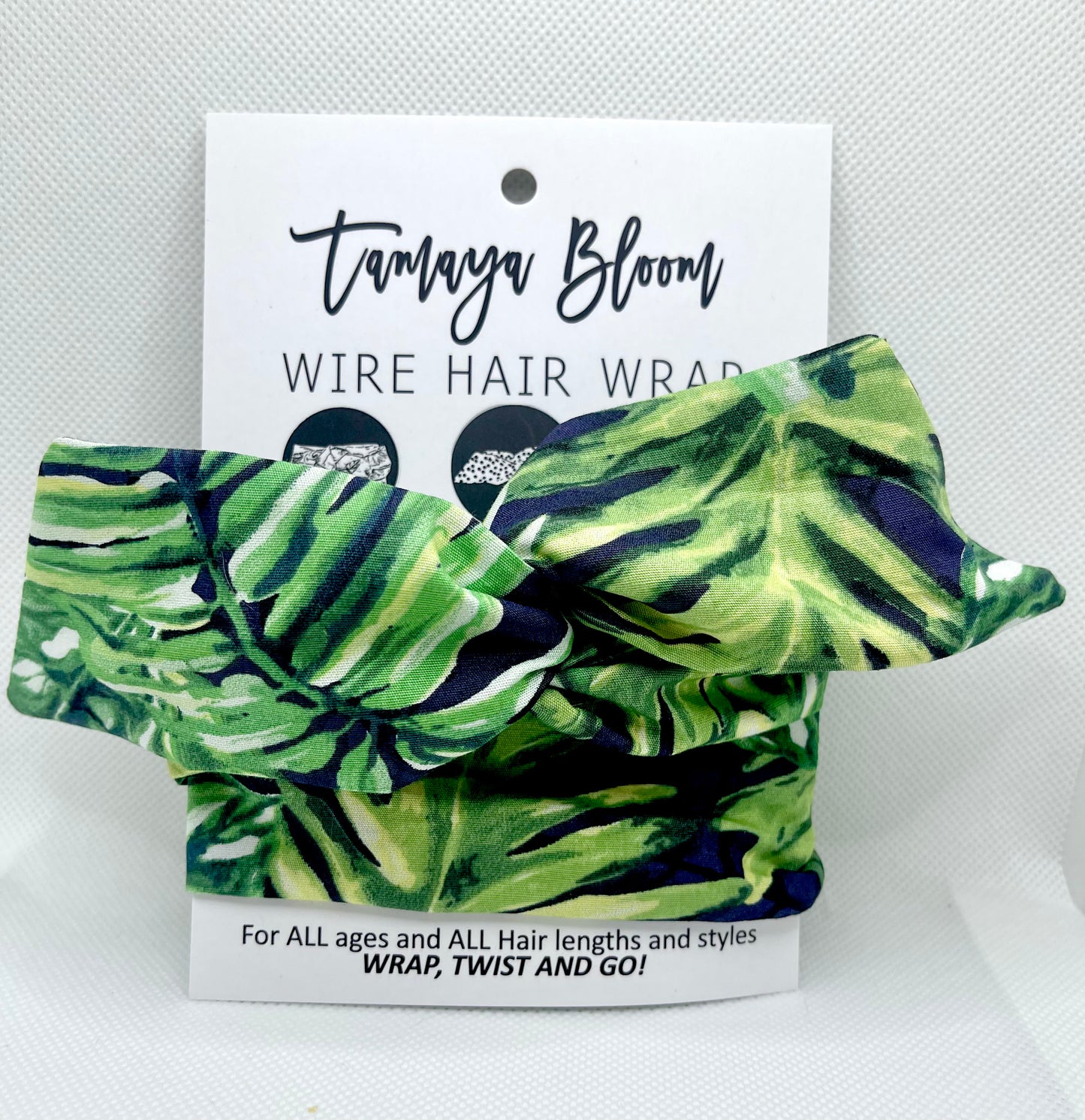 Wire Hair Wrap Black Palms