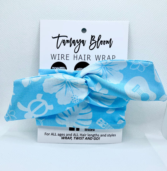 Wire Hair Wrap Tropical Blue