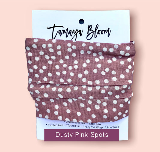 Wire Hair Wrap Dusty Pink Spots