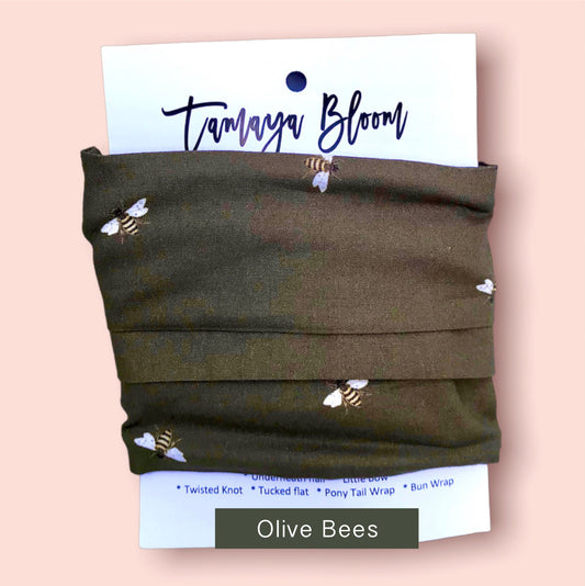 Wire Hair Wrap Olive Bees