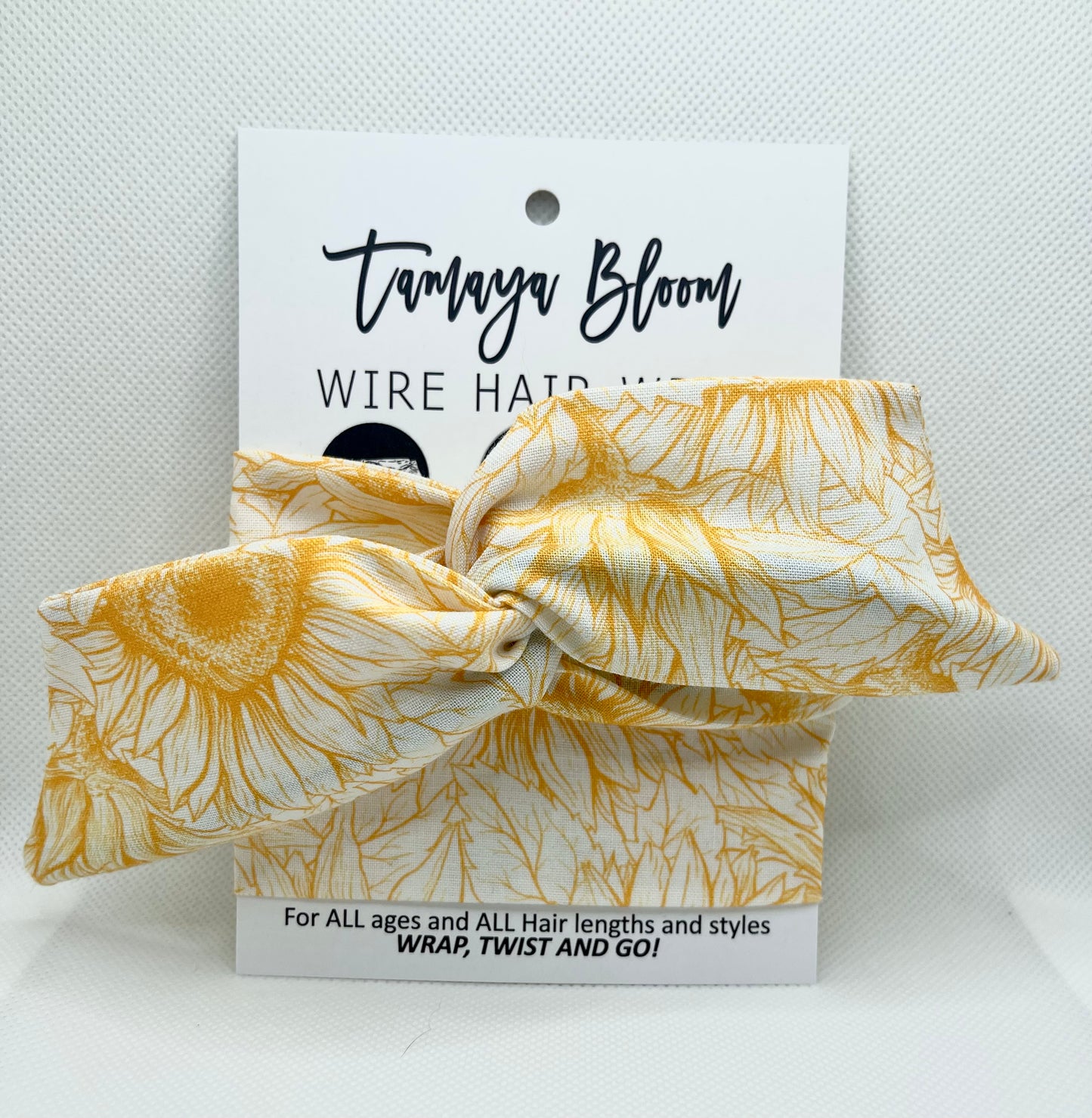 Wire Hair Wrap Sketchy Sunflowers