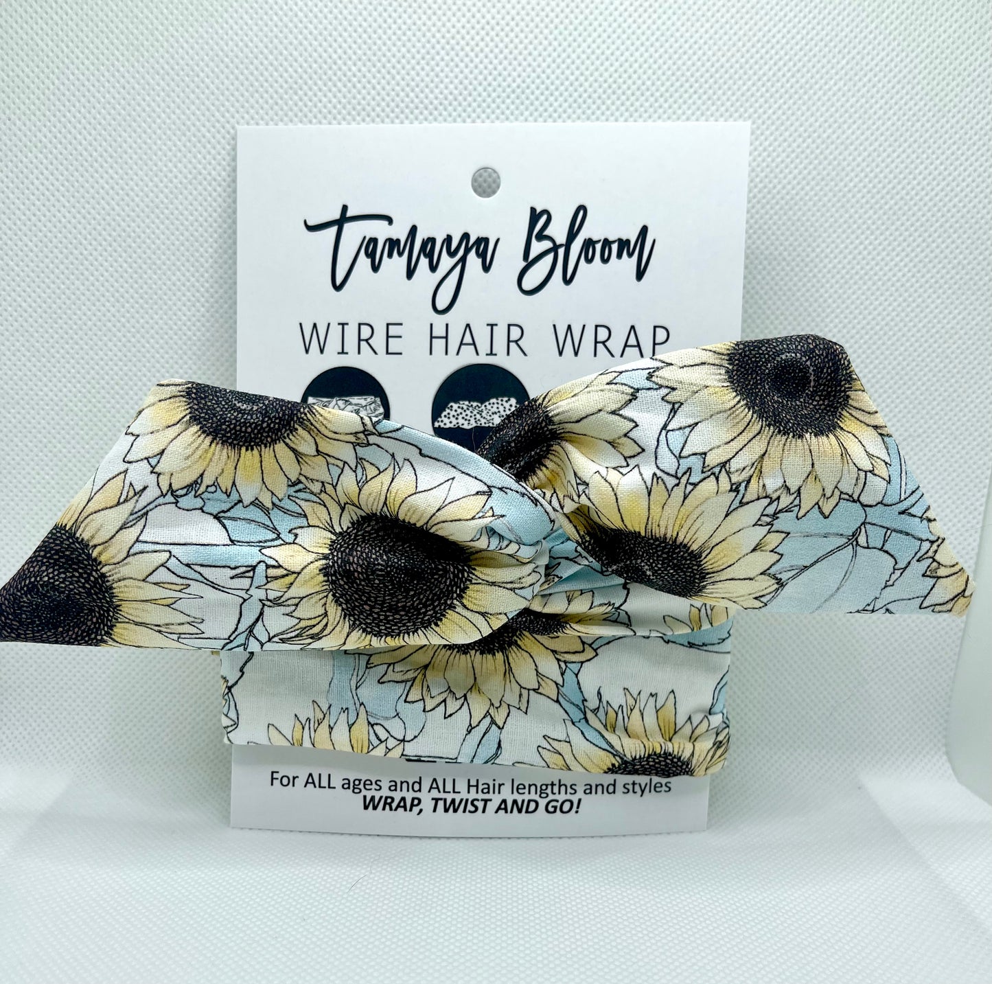 Wire Hair Wrap Sunflowers Retro