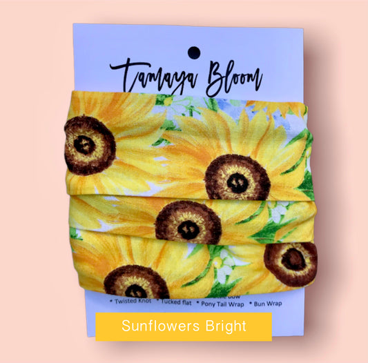 Wire Hair Wrap Sunflowers Bright